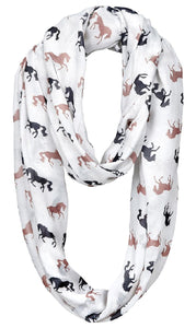 INFINITY SCARF WITH HORSE SILHOUETTES