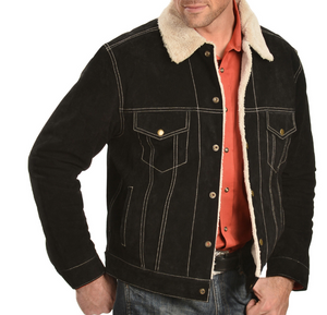 Scully Men's Sherpa Lined Boar Suede Jacket