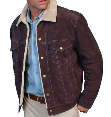 Scully Men's Sherpa Lined Boar Suede Jacket