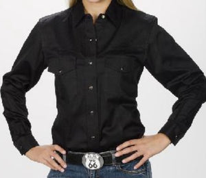 Black Shirt -Pearl Snap Button Down